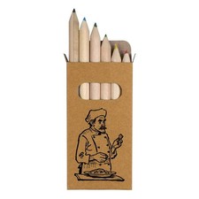 6 x 'Culinary Chef Tastes Food' Short Colour Pencils PE00062776