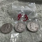Lot of 3 Franklin Silver Half Dollars