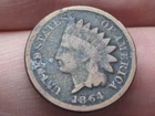 1864 L Indian Head Cent Penny, With L, Pointed Bust- Good/VG Details