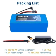 36V Ebike Battery 36V 10Ah Electric Bike Lithium Li-ion 30A for Bicycle Scooter
