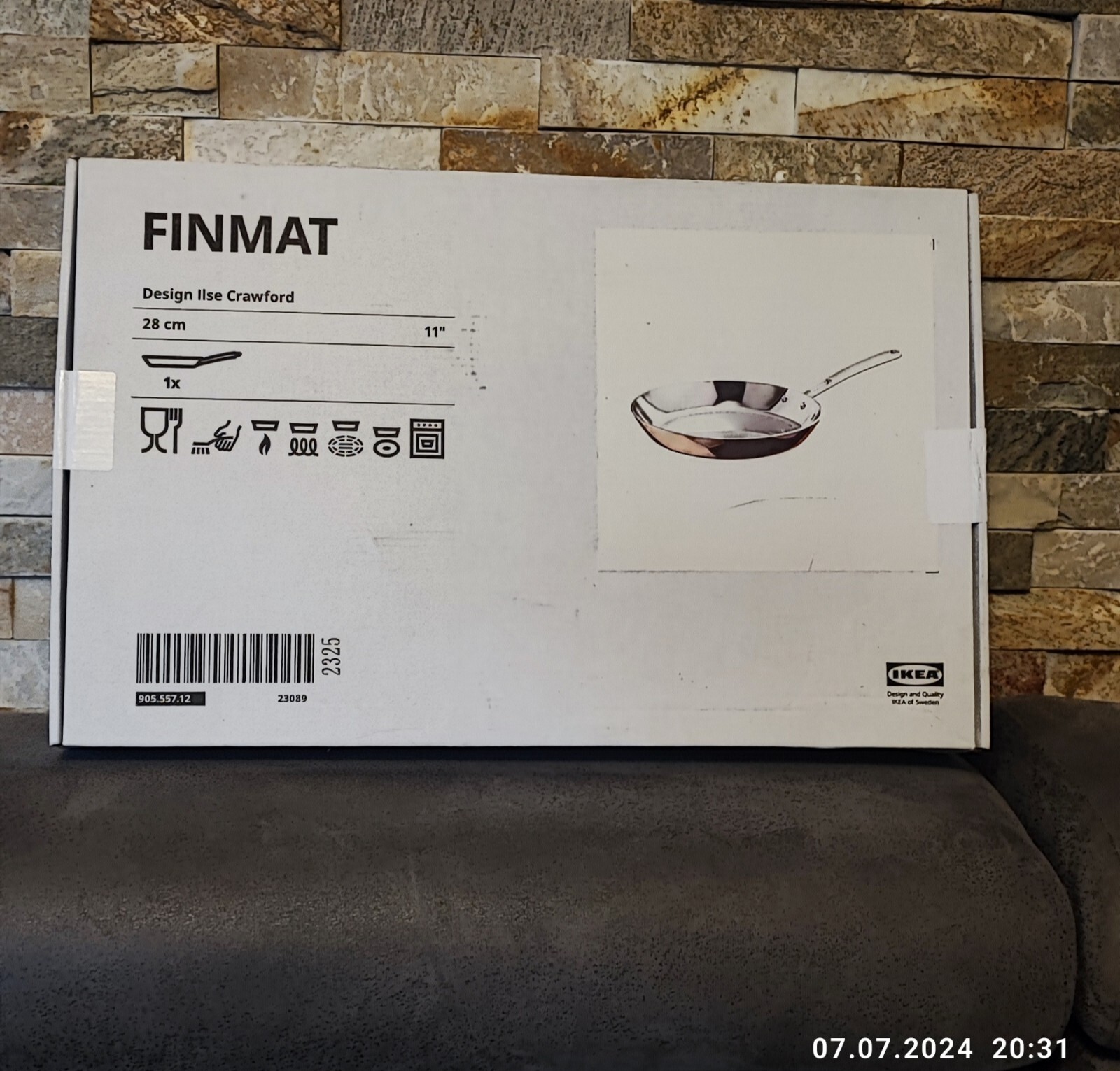 IKEA Finmat 905.557.12 Bratpfanne Kupfer silbern