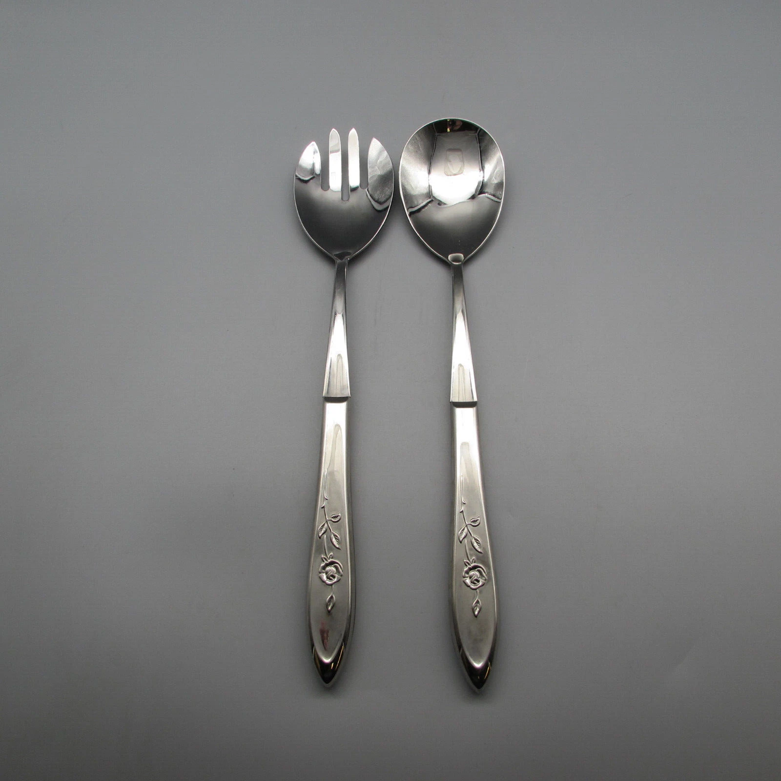 Oneida Community Stainless Flatware MY ROSE 2pc Salad Serving Set * USA