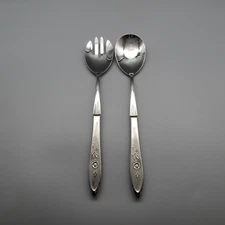 Oneida Community Stainless Flatware  MY ROSE 2pc Salad Serving Set * USA