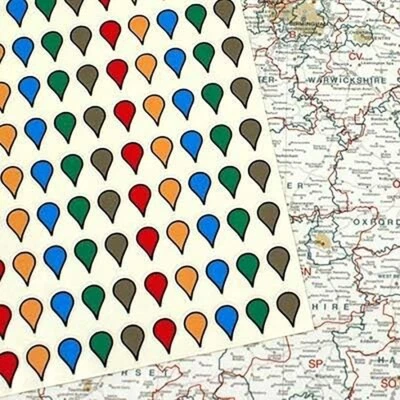 BUTLER & HILL Map Stickers 100 Translucent Map Stickers Mark Where You've Travelled Colour Dot