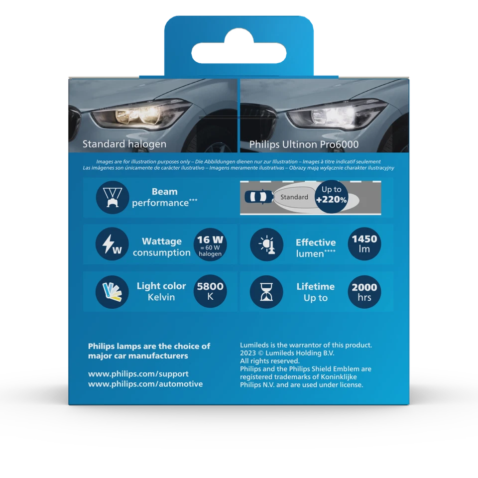 Philips Ultinon Pro6000 H7 LED Standard 11972U60SX2 LED +220%* - Bild 3 von 4