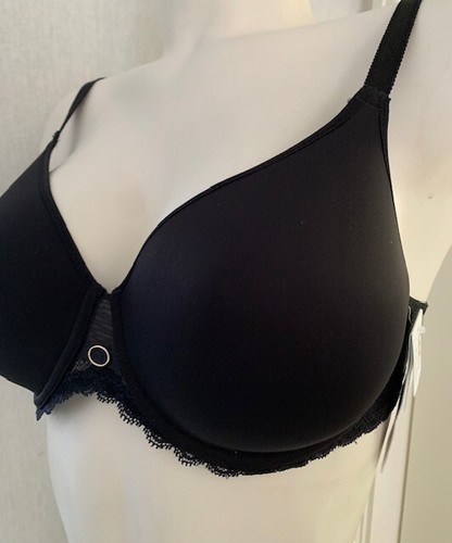 Chantelle Parisian Allure UK 30F Wired Spacer Full Cup Smooth Tshirt Black Bra - Picture 6 of 9