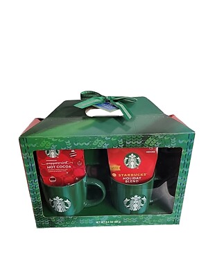 Starbucks Ceramic Mugs & Holiday Blend Ground Coffee Hot Cocoa