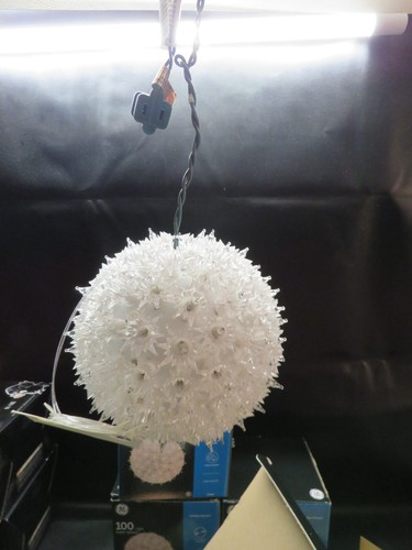 4 Big White 100 Light 6" BALL Sphere Ornament - GE NEW - Picture 2 of 2