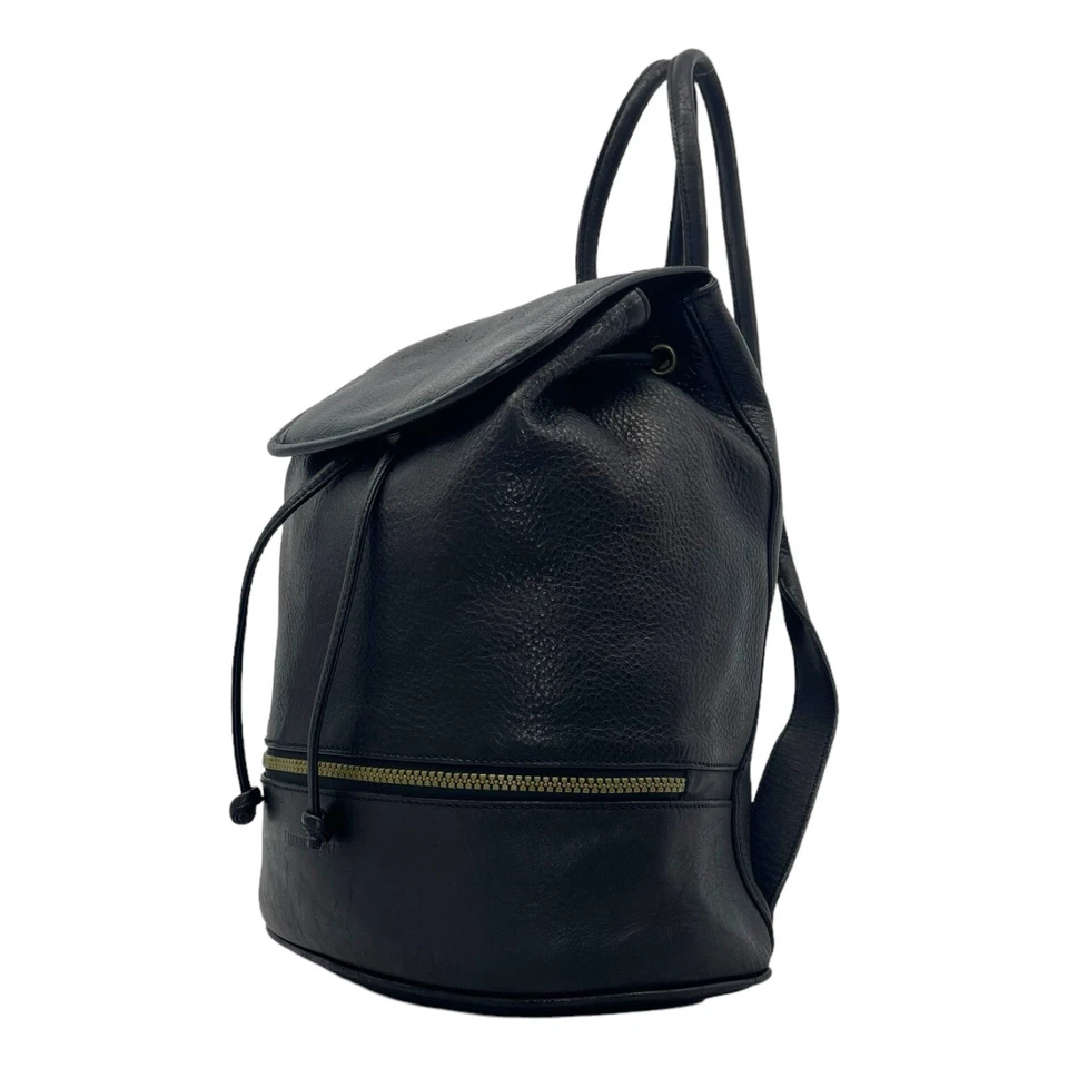 Vintage 90s ETIENNE AIGNER Large Soft Leather Sling Bag Backpack Handbag BLACK - Image 4 of 4