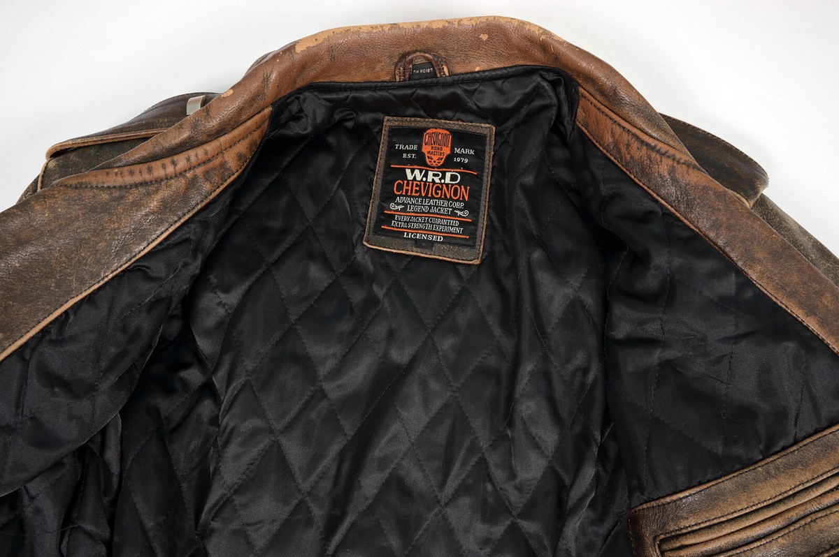 ジャケット・アウター 80s chevignon Leather jacket brown s Vintage 80's WRD Chevignon Brown biker Leather Motorcycle