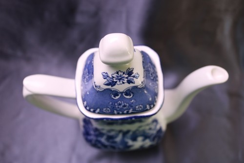 Cafetera con tapa Grindley Staffordshire English Country Inns azul de 10 - Imagen 6 de 10