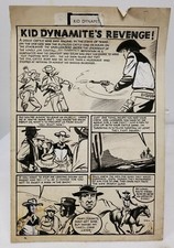 Antique Vintage Kid Dynamite Cartoon Comic Book Illustration Cowboy Western