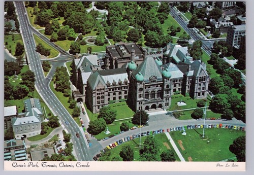 Legislative Building, Queen's Park, Toronto Ontario, Aerial View Postcard, NOS