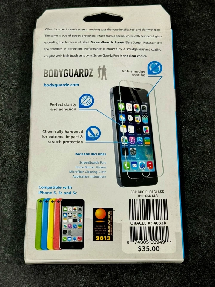 * Новый * BodyGuardz чисто закаленное стекло протектор экрана для iPhone 5/5s/5c - Изображение 2 из 2