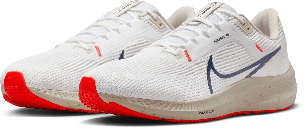 Nike Air Zoom Pegasus 40 White/Obsidian/Red Mens Running Nike Air Zoom Pegasus 40 White/Obsidian/Red Mens Running