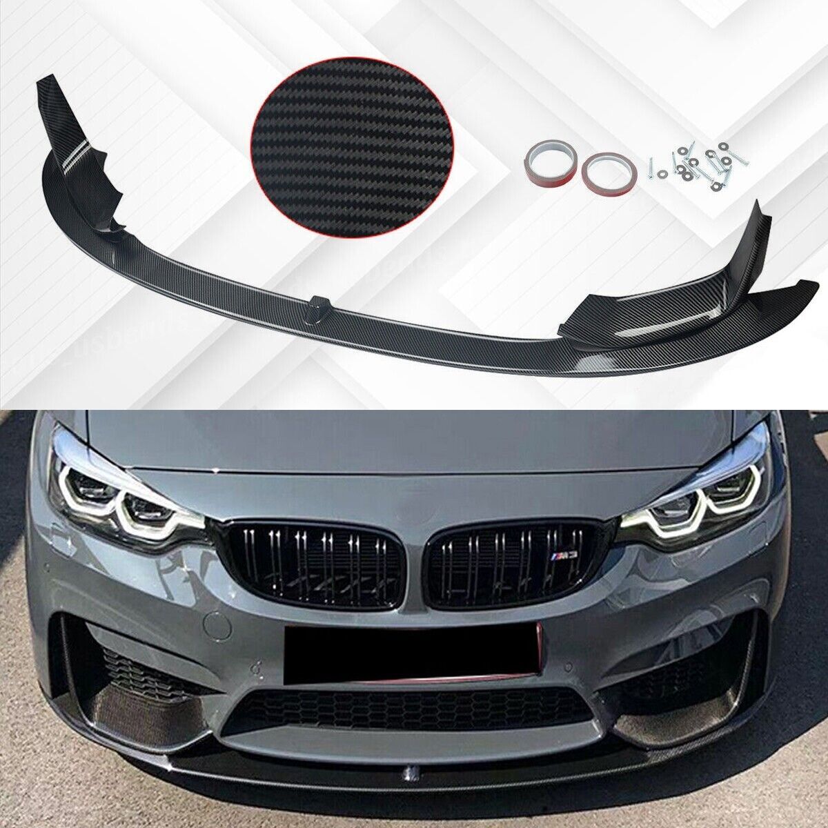 For BMW F80 M3 F82 F83 M4 15-20 MP Style Carbon Fiber Front Bumper