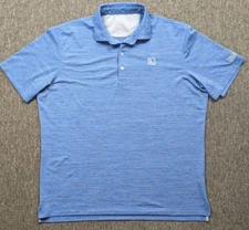 JOHNNIE-O Hale Prep-Formance Polo Shirt Men XL Blue Space Dye Stretch Golf