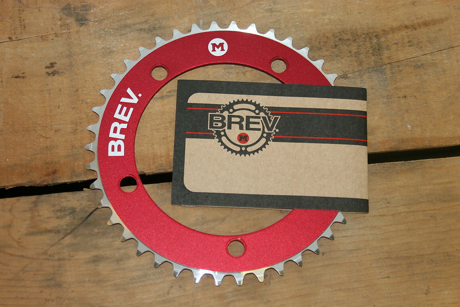 NEW Brev. M Masi Fixie Fixed Gear Chain Ring Sprocket Chainring 42t Red 130 BCD