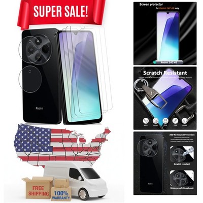 3+2 Pack Tempered Glass for Redmi 14C 4G Screen Protector with Camera Lens Pr...