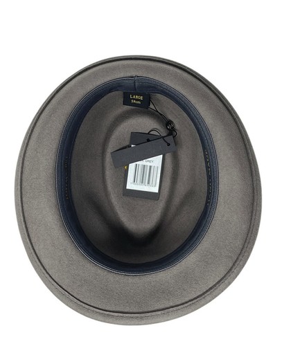Chapeau Trilby imperméable homme concassable fait main avec bande Grosgrain 100 % laine - Photo 21 sur 56