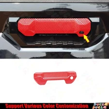 Tailgate Door Handle Bowl Decor Frame For Toyota Tundra 22-2024 Red Carbon Fiber