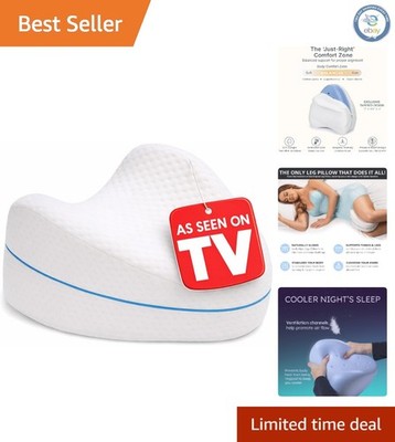 Cooling Memory Foam Leg Support Pillow - Ideal for Sciatica Relief & Back Pain