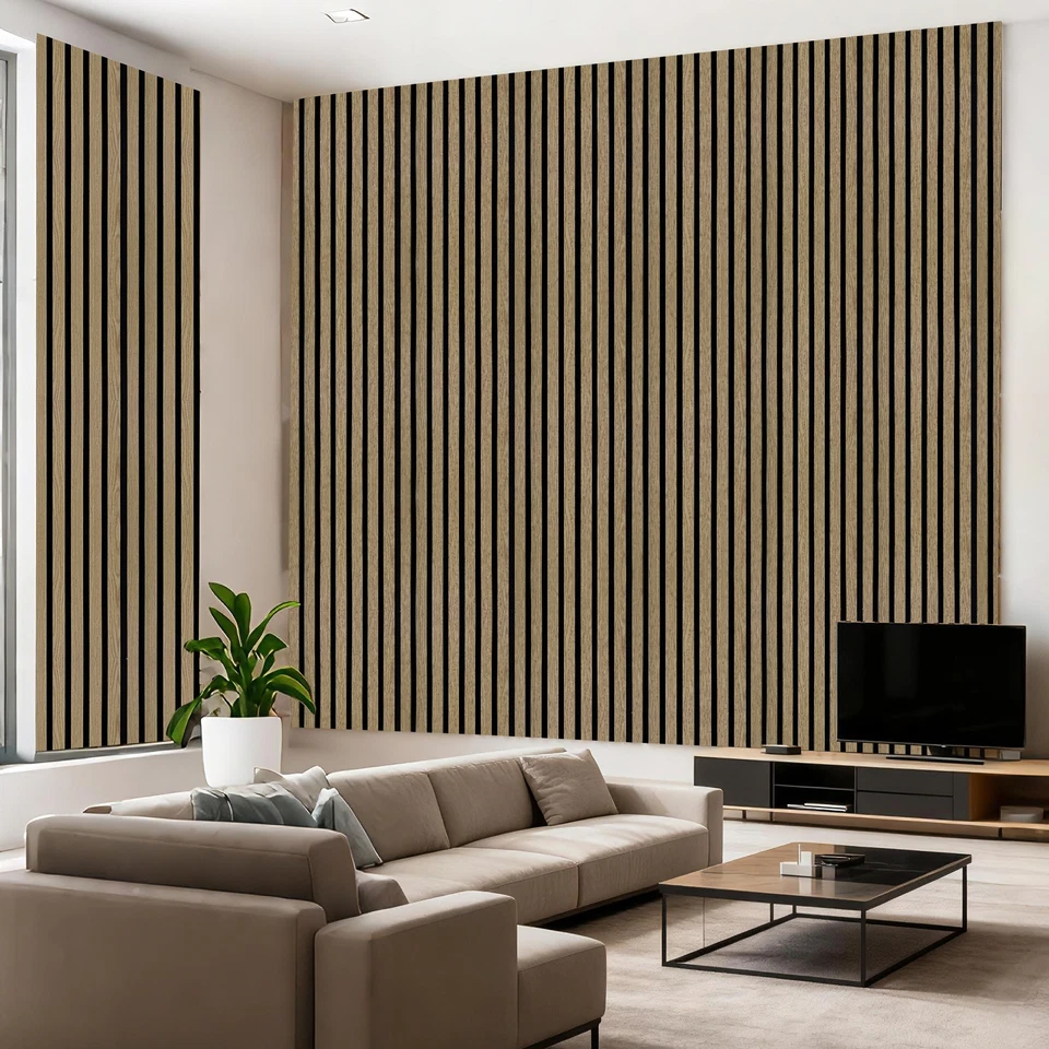 4 PIEZAS listones acústicos de madera MDF 30x30 cm 11,8"x11,8" - sartén de sonido de estudio/teatro en casa Foto 4 de 4