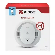 Kidde 5" Smoke Detector Alarm White AA Battery Powered LED Warning Light 20SDR