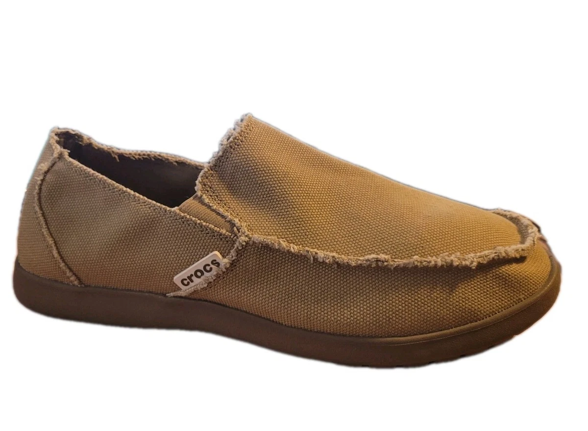 Crocs Shoes Mens Size 10 Brown Leather Santa Cruz Slip On *Read* Crocs Men main image 4