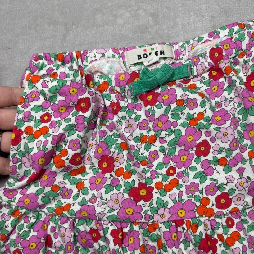 Mini Falda Falda Falda Falda Mini Boden Floral Blanca Roja Verde 100% Algodón Talla 8-9 Años Foto 3 de 4