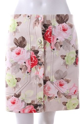 CARVEN Minirock Damen Rock Gr. DE 36 creme-rosa-hellgrün