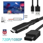 AV to HDMI-Compatible Converter 1080P 480P Wii-Compatible Plug Play USB 1M Cable