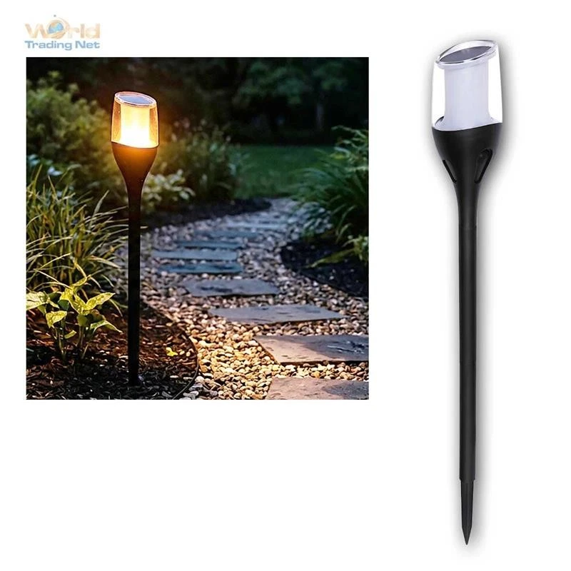 IkeeRuic Solar-Fackeln – 4 Große Flammenlampen, Realistischer Flammeneffekt, Wasserdicht, Aus Metall – Für Garten, Balkon & Rasen – 6–8 H Leuchtdauer