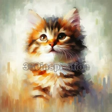 Digital Image Picture Photo Wallpaper Background Desktop Art Cat Painting #A483