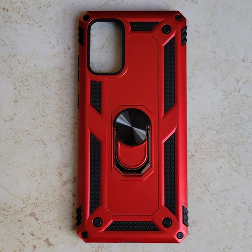 Samsung Galaxy S20+ Plus Phone Case Red Black Ring Holder Kickstand Shockproof