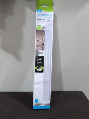 Enbrighten Plug-In LED Under Cabinet Light Fixture White 18'' 38846