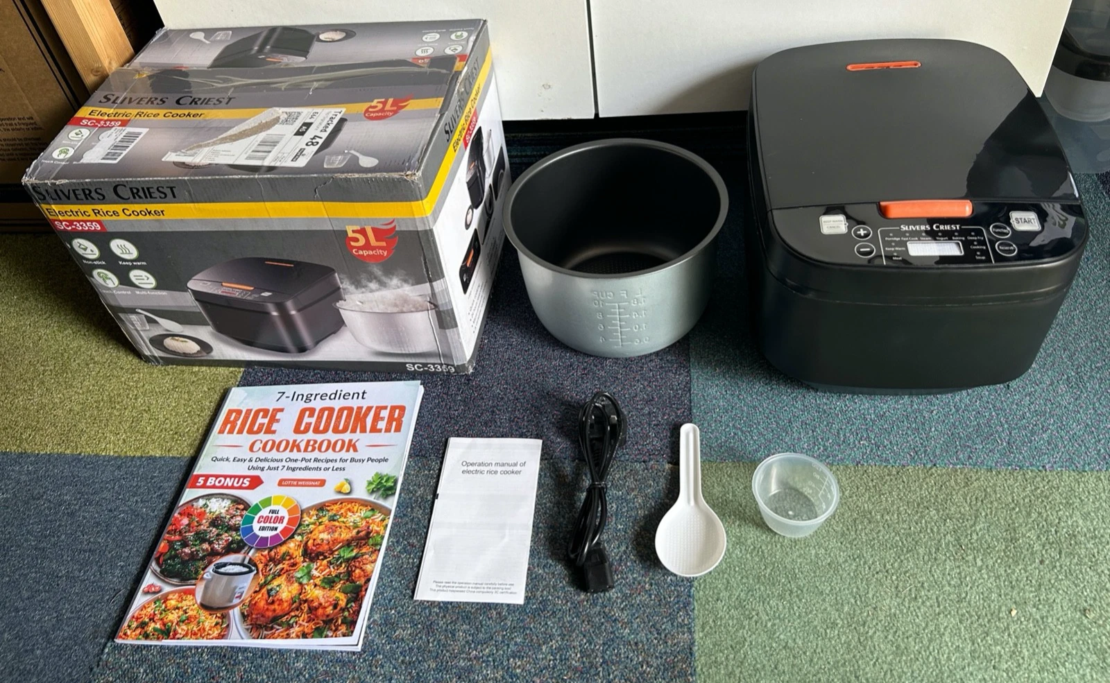 Silvers Criest 5L Electric Rice Cooker Multi-functional With Cookbook
