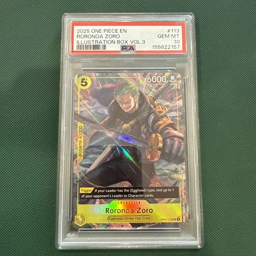 One Piece Roronoa Zoro OP07-113 Illustration Box Vol. 3 PSA 10