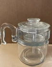 Vintage Pyrex 6-9 Cup Glass Coffee Percolator Coffee Pot.  6 pieces