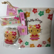 Tanned Kitty Cushion Keychain Case Drawstring Bag