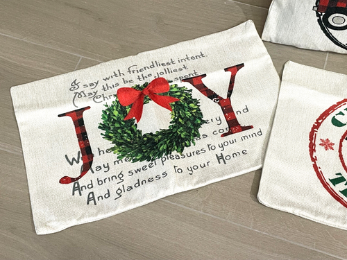 Country Weihnachten 12x20 Kissenbezüge 4er Set mit Kissen Neu - Bild 2 von 5