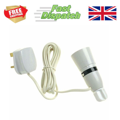 Adapter-Set Weinflaschenleuchte Lampe Fassung 2 m UK-Stecker weiß
