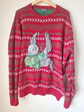 33 Degrees Sweater Sloth Christmas 3XLT Ugly Funny Holiday Fair Isle Pullover