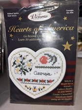 NEW The Victoria Sampler Hearts of America "GEORGIA" Cross Stitch KIT