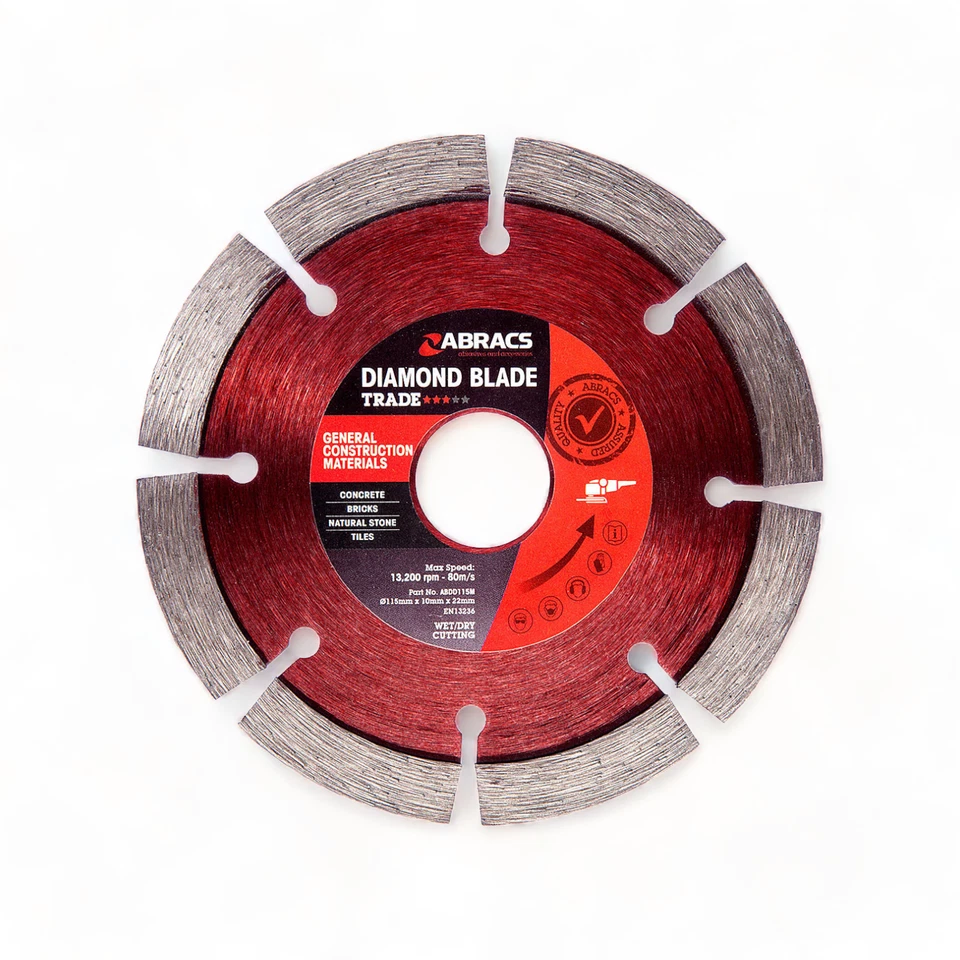 Abracs Diamond Cutting Disc 115mm 125mm 230mm & 300mm Angle Grinder Blade Discs - Image 2 of 4