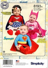 Simplicity 8193 Costumes Babies Girls Superhero Sewing Pattern Uncut XXS-L