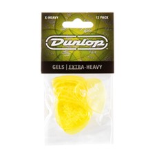 Dunlop Gels Vivid Yellow Extra Heavy Picks, Translucent Polycarbonate, 12-Pack