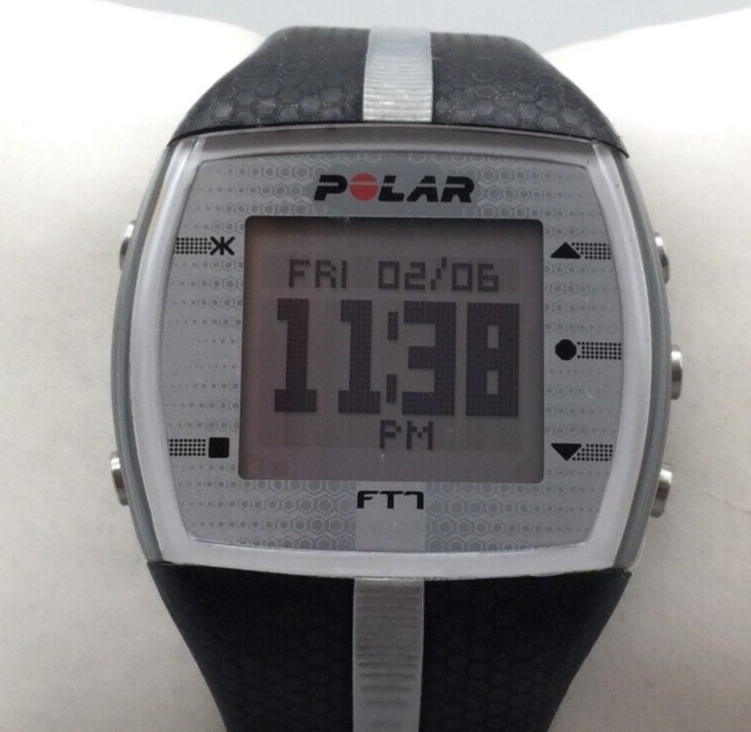 Polar FT4 Digital Watch Unisex Heart Rate Monitor Black Silver Tone New