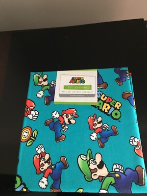 BRAND NEW NINTENDO SUPER MARIO & LUIGI TOSS FABRIC FAT QUARTER 18'' X21''