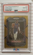 2022 Panini Monopoly Prizm Jaden Ivey Gold Prizm RC 23/49 Jersey Number!! PSA 10